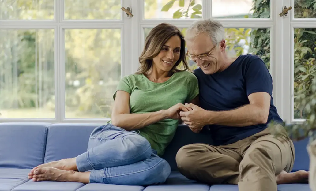 Couple sitting on a couch