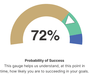 Pie chart that displays probability of success
